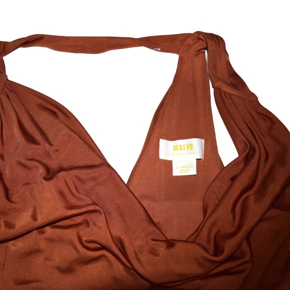 Anthropologie - Maeve Enchantment Copper/Bronze Wide Leg Jumpsuit - Size X-Small - Picture 4 of 5